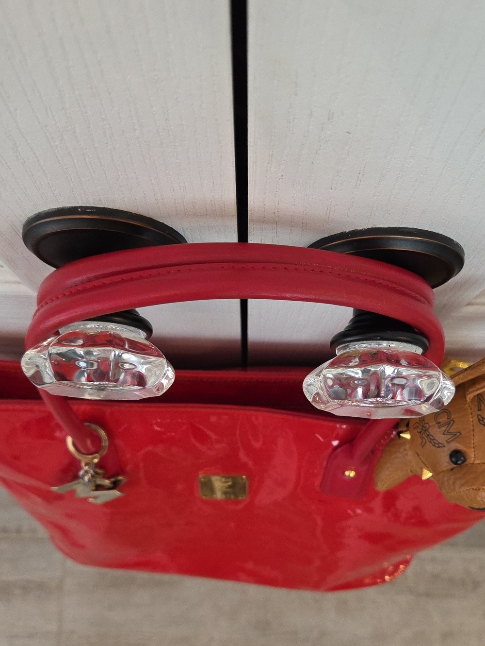 MCM EUC Limited Edition Red Patent Embossed Leather Tote With COA ❤️ - Picture 16 of 16